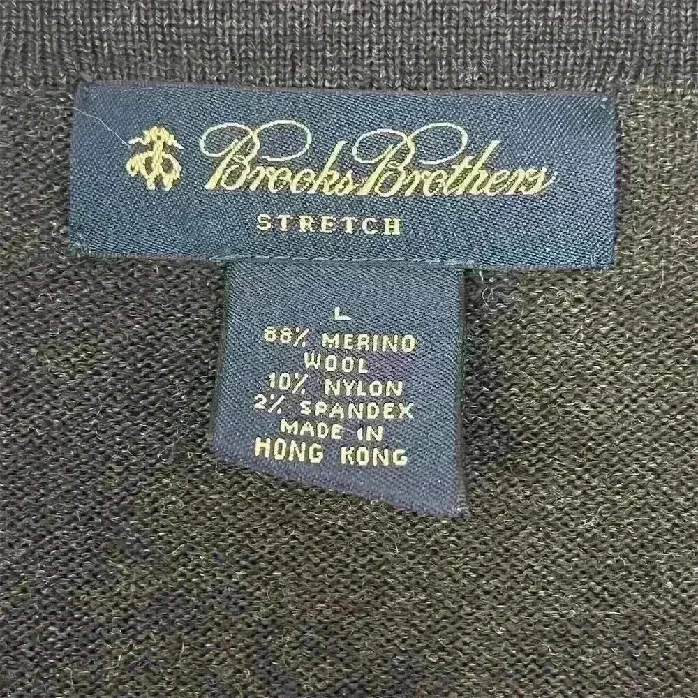 Brooks Brothers Men's V-Neck Pullover Sweater Gray Size L
